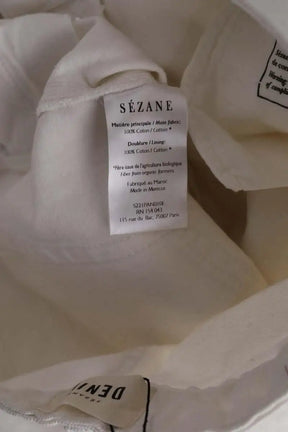 Jean boyfriend Sézane Blanc en Coton