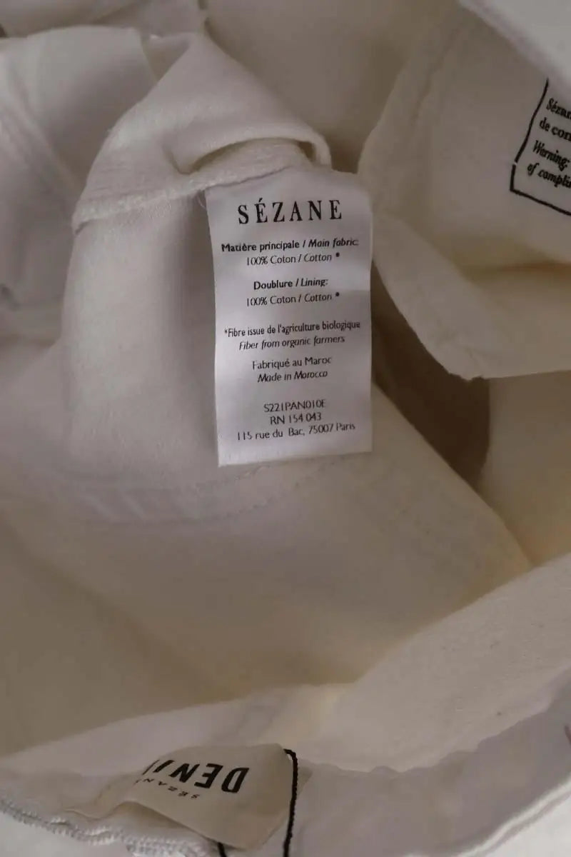 Jean boyfriend Sézane Blanc en Coton