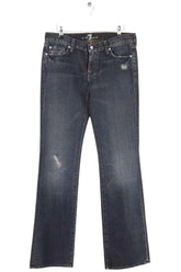 Jean droit 7 For All Mankind Bleu en Coton, taille L - Seconde Main