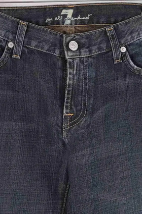 Jean droit 7 For All Mankind Bleu en Coton