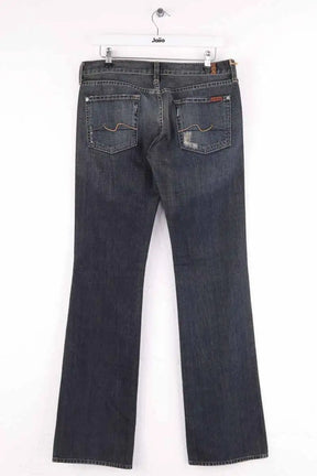 Jean droit 7 For All Mankind Bleu en Coton
