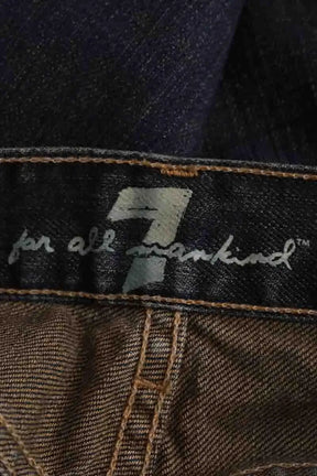 Jean droit 7 For All Mankind Bleu en Coton