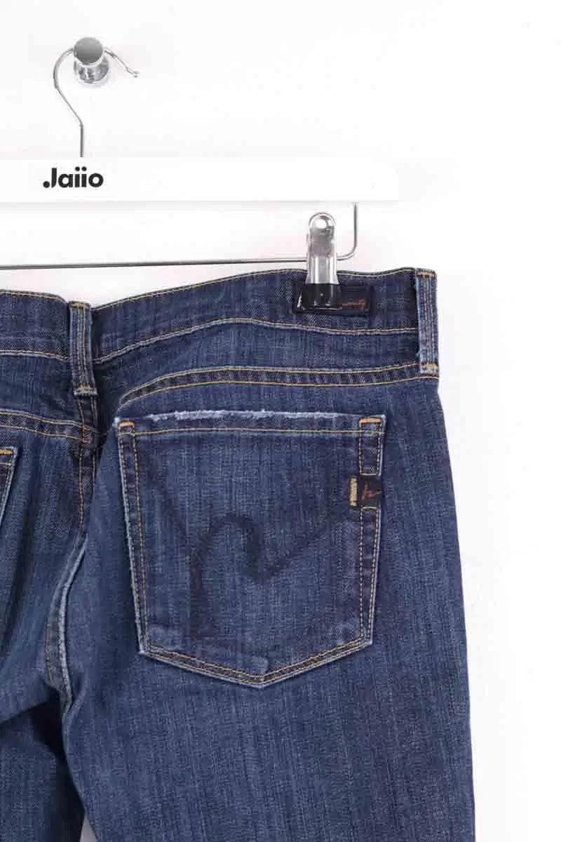 Jean droit 7 For All Mankind Bleu en Coton