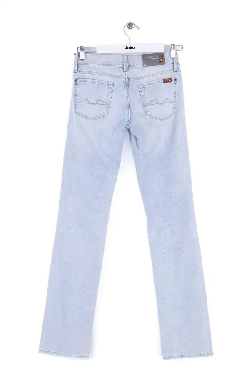 Jean droit 7 For All Mankind Bleu en Coton