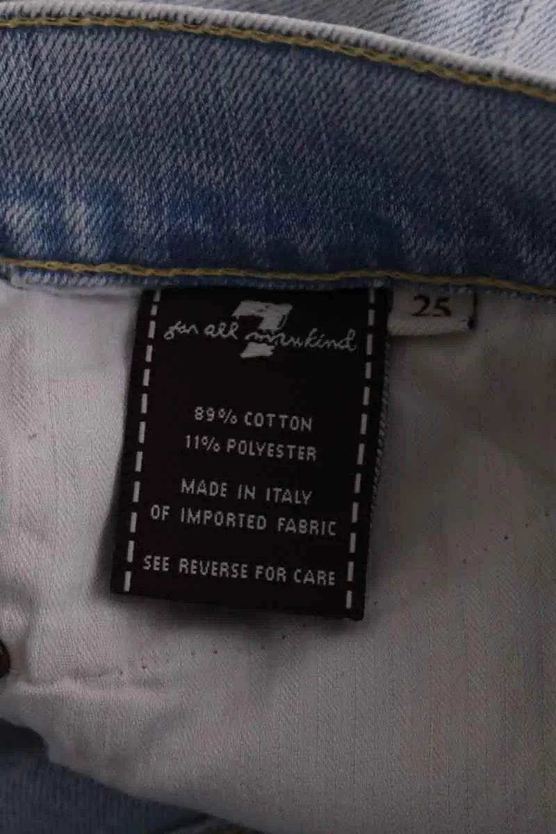 Jean droit 7 For All Mankind Bleu en Coton