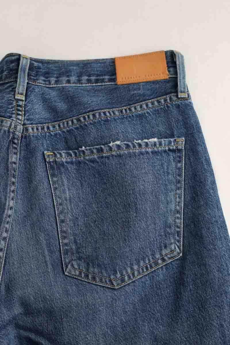 Jean droit 7 For All Mankind Bleu en Coton