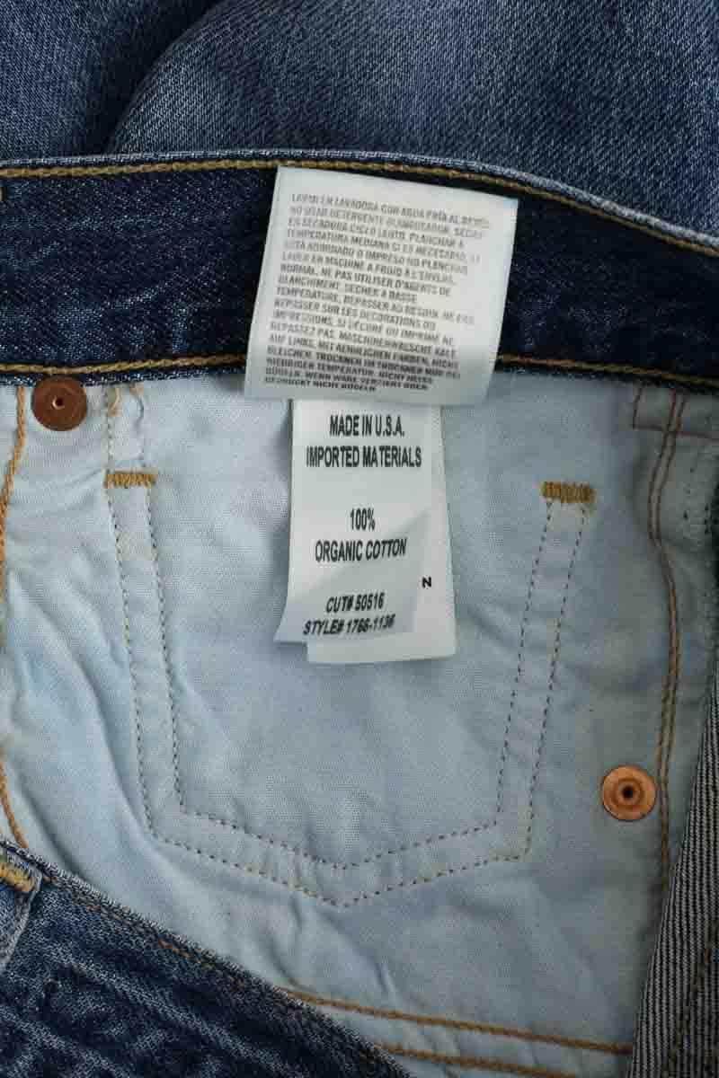 Jean droit 7 For All Mankind Bleu en Coton