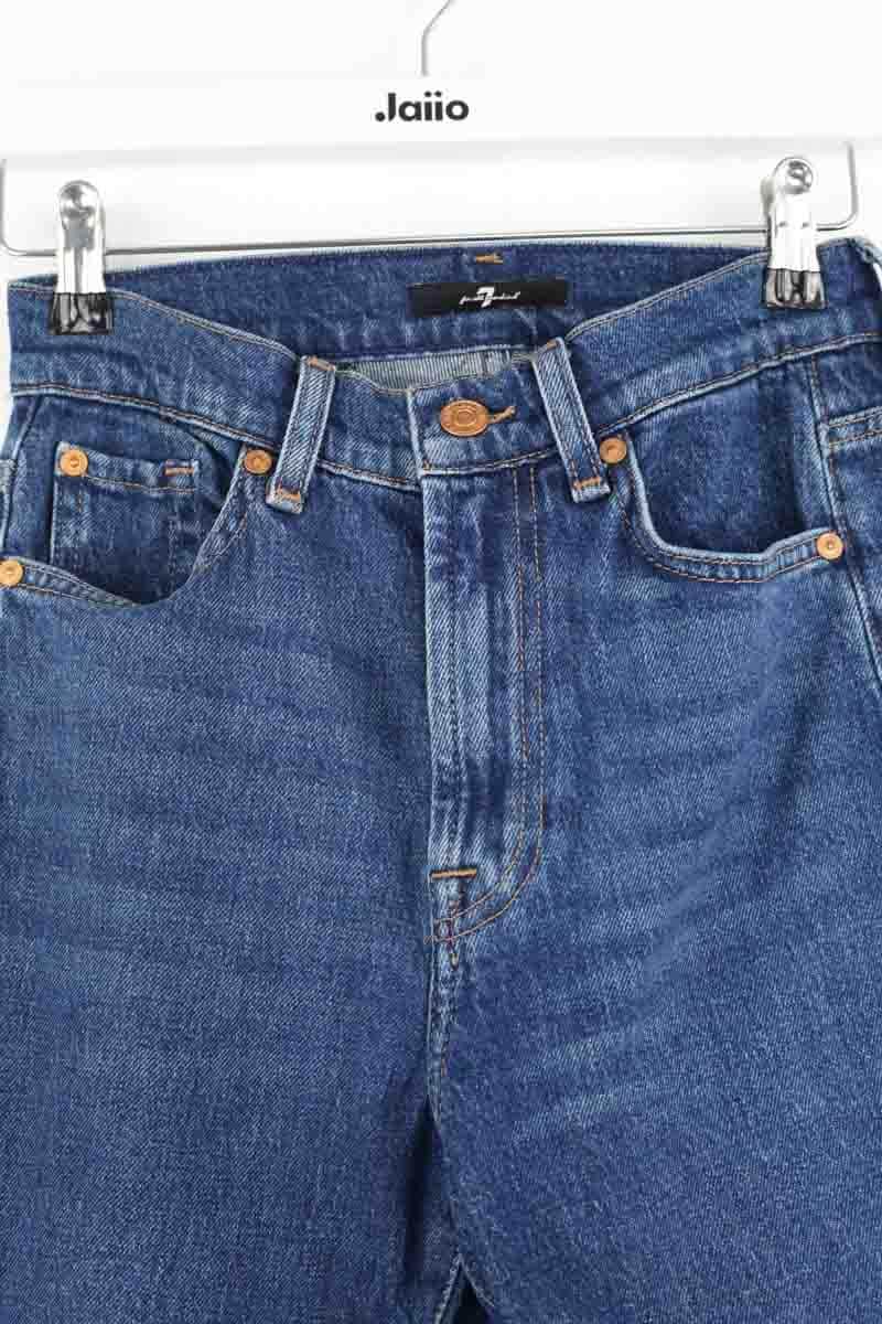 Jean droit 7 For All Mankind Bleu en Coton