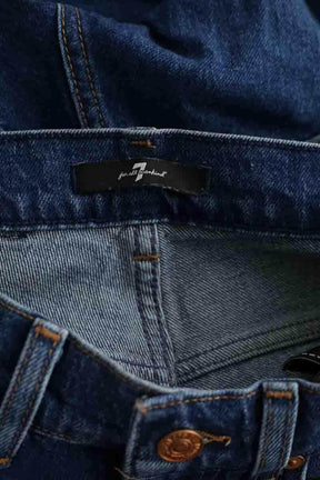 Jean droit 7 For All Mankind Bleu en Coton