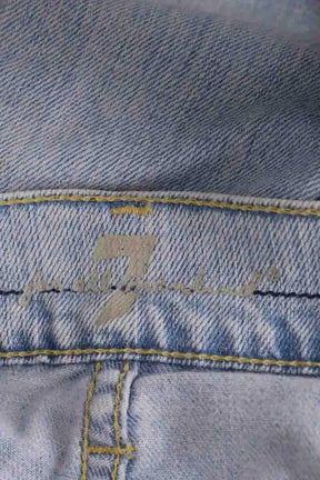Jean droit 7 For All Mankind Bleu en Coton