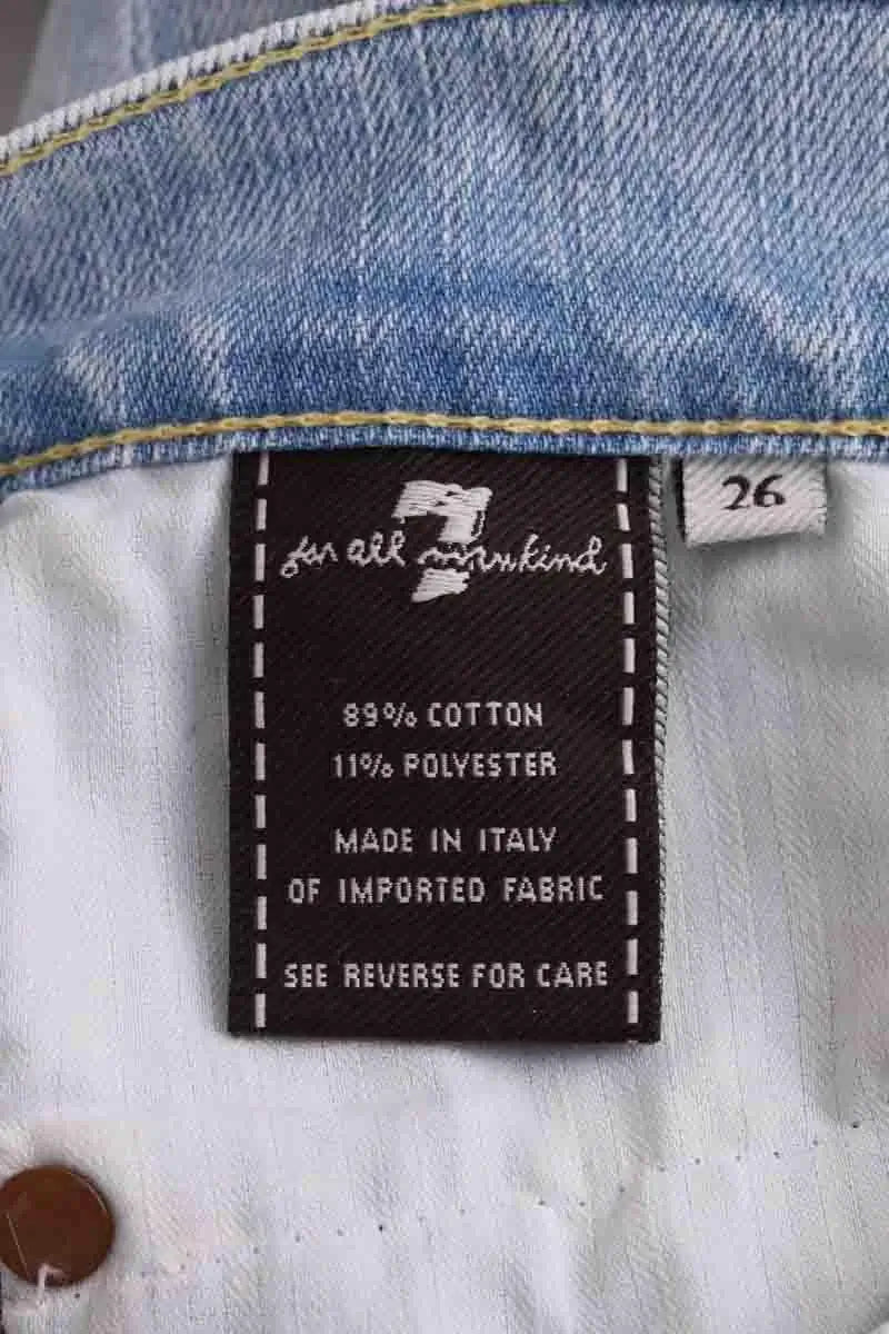 Jean droit 7 For All Mankind Bleu en Coton