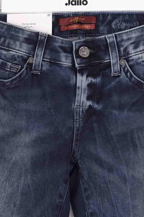 Jean droit 7 For All Mankind Bleu en Coton