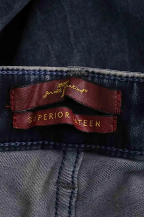 Jean droit 7 For All Mankind Bleu en Coton