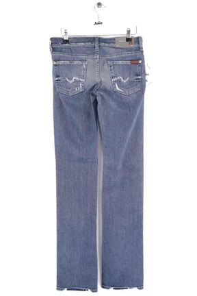 Jean droit 7 For All Mankind Bleu en Coton