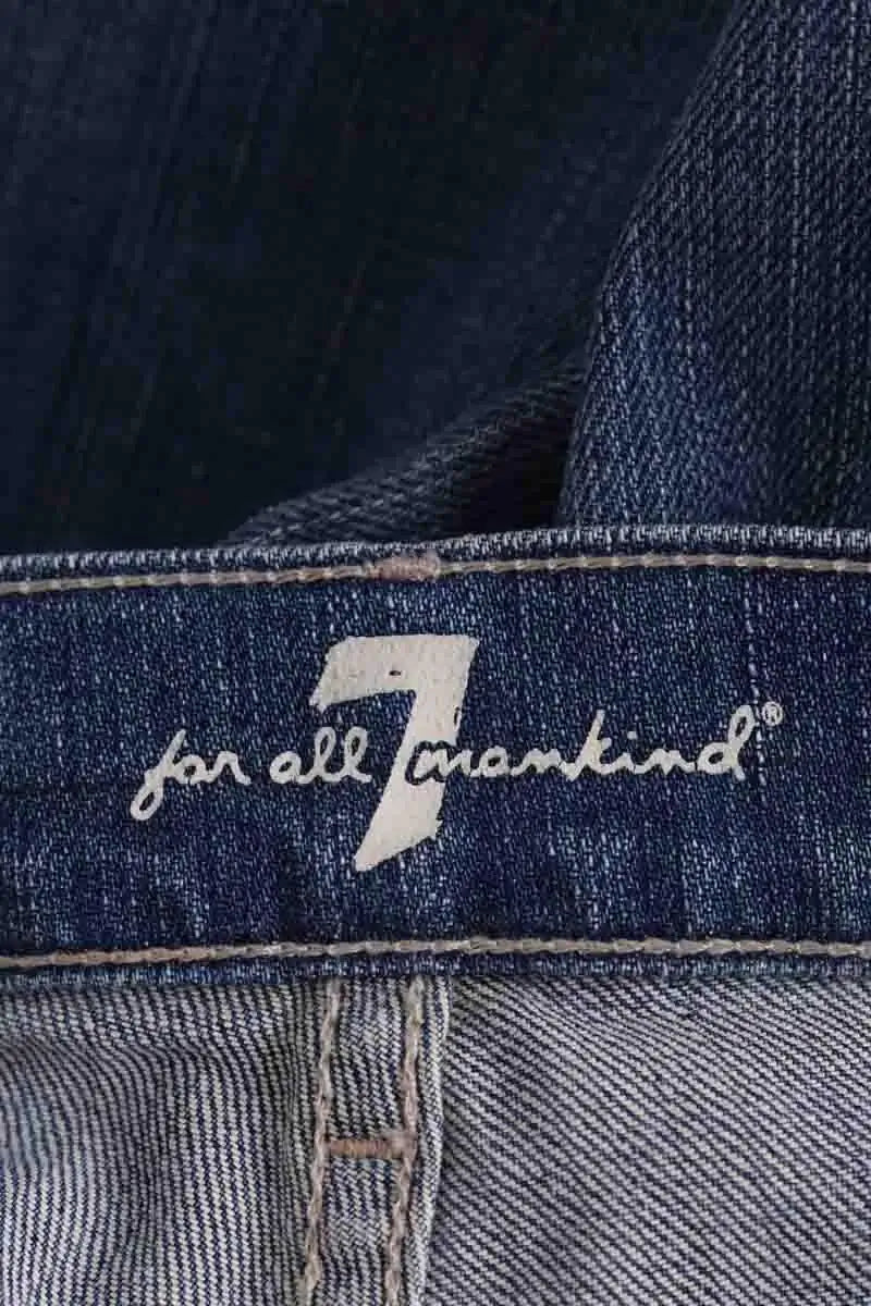 Jean droit 7 For All Mankind Bleu en Coton