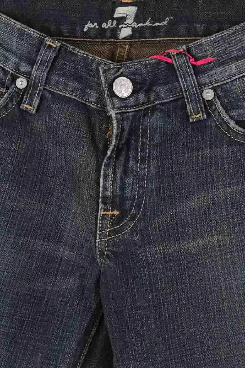 Jean droit 7 For All Mankind Bleu en Coton