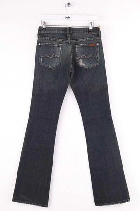 Jean droit 7 For All Mankind Bleu en Coton