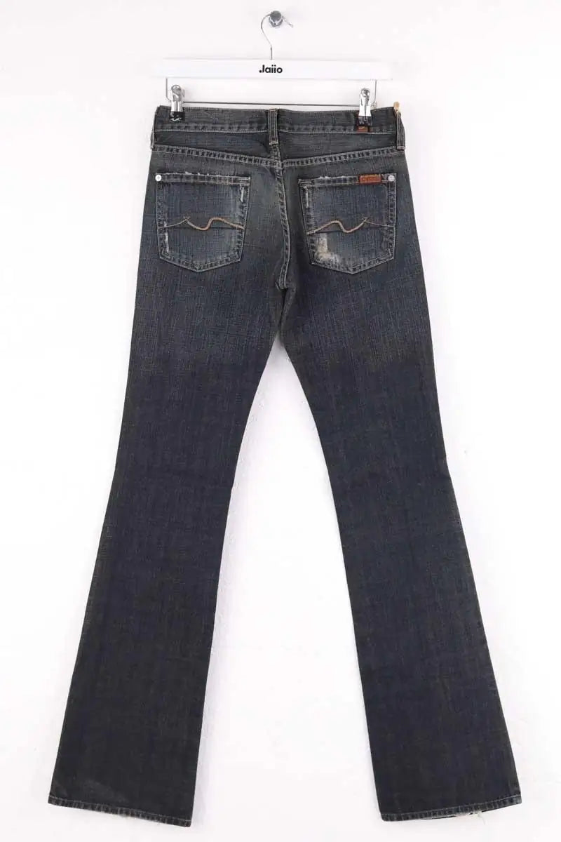 Jean droit 7 For All Mankind Bleu en Coton