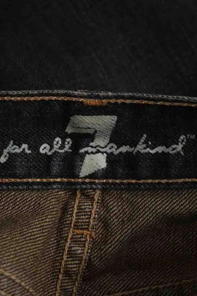 Jean droit 7 For All Mankind Bleu en Coton