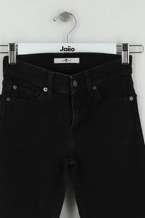 Jean droit 7 For All Mankind Noir en Coton