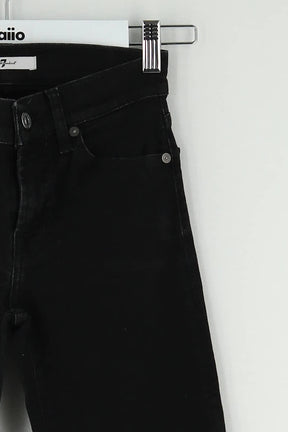 Jean droit 7 For All Mankind Noir en Coton