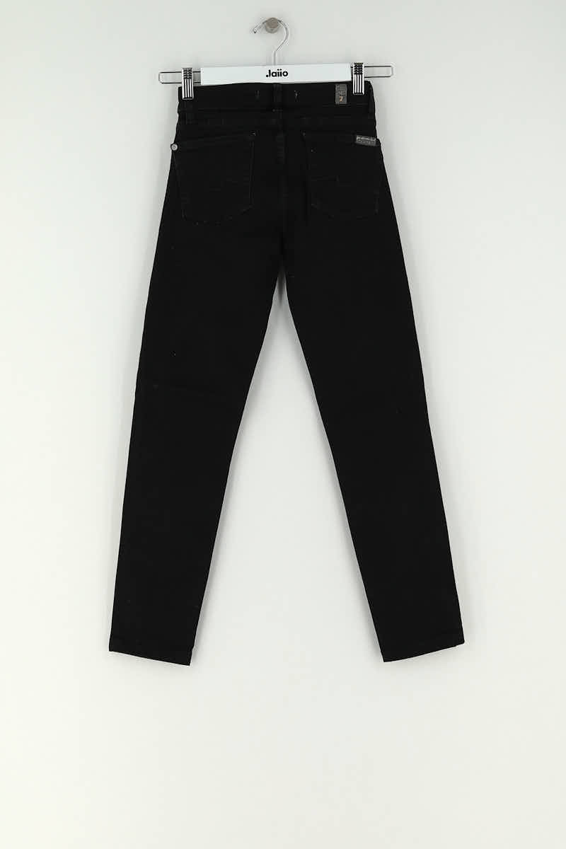Jean droit 7 For All Mankind Noir en Coton