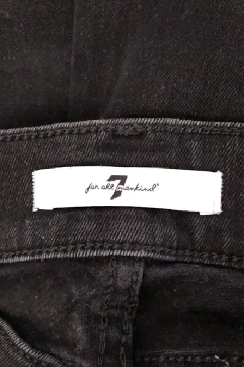 Jean droit 7 For All Mankind Noir en Coton