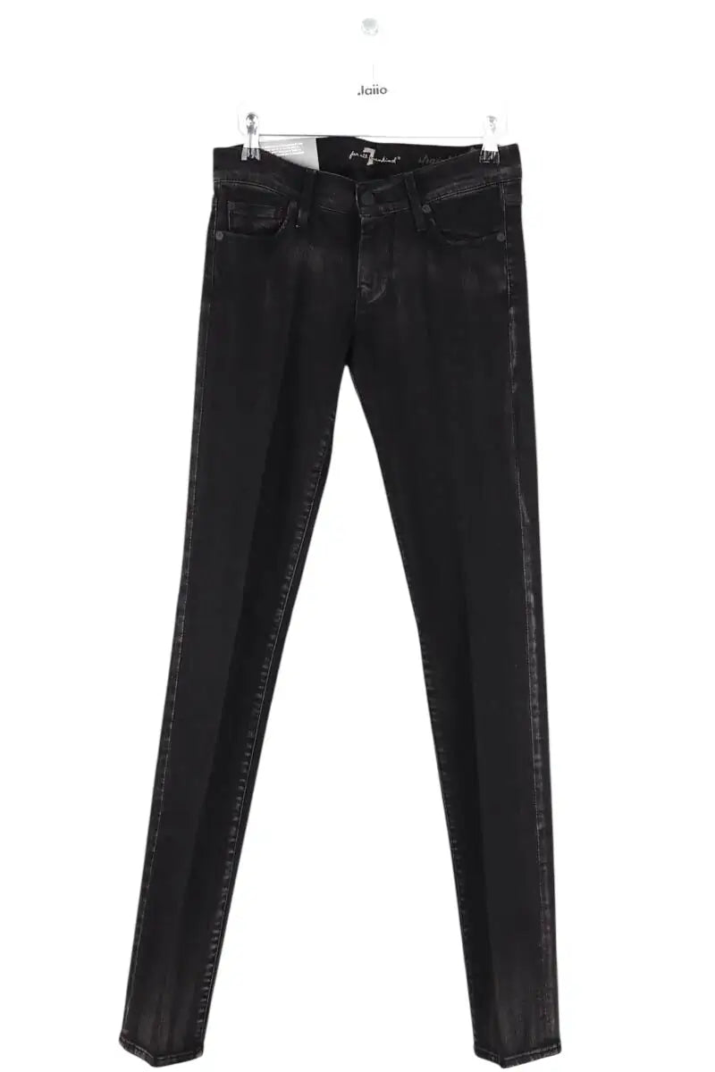 Jean droit 7 For All Mankind Noir en Coton, taille XS - Seconde Main