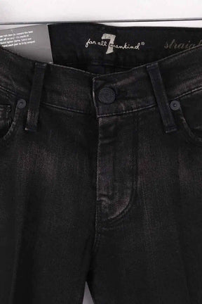 Jean droit 7 For All Mankind Noir en Coton