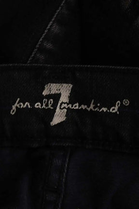 Jean droit 7 For All Mankind Noir en Coton
