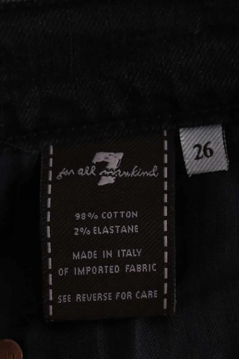 Jean droit 7 For All Mankind Noir en Coton