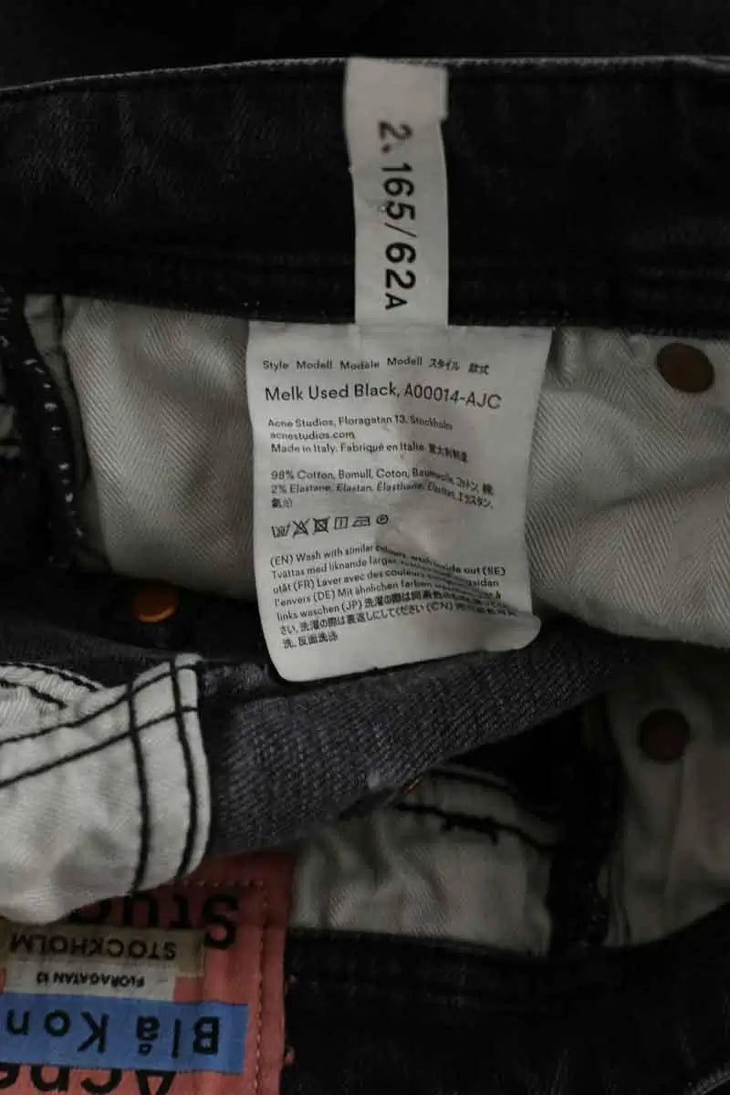 Jean droit Acne Studios Noir en Coton