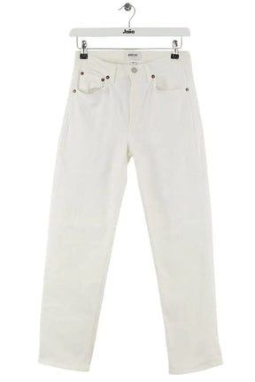 Jean droit Agolde Blanc en Coton, taille XS - Seconde Main