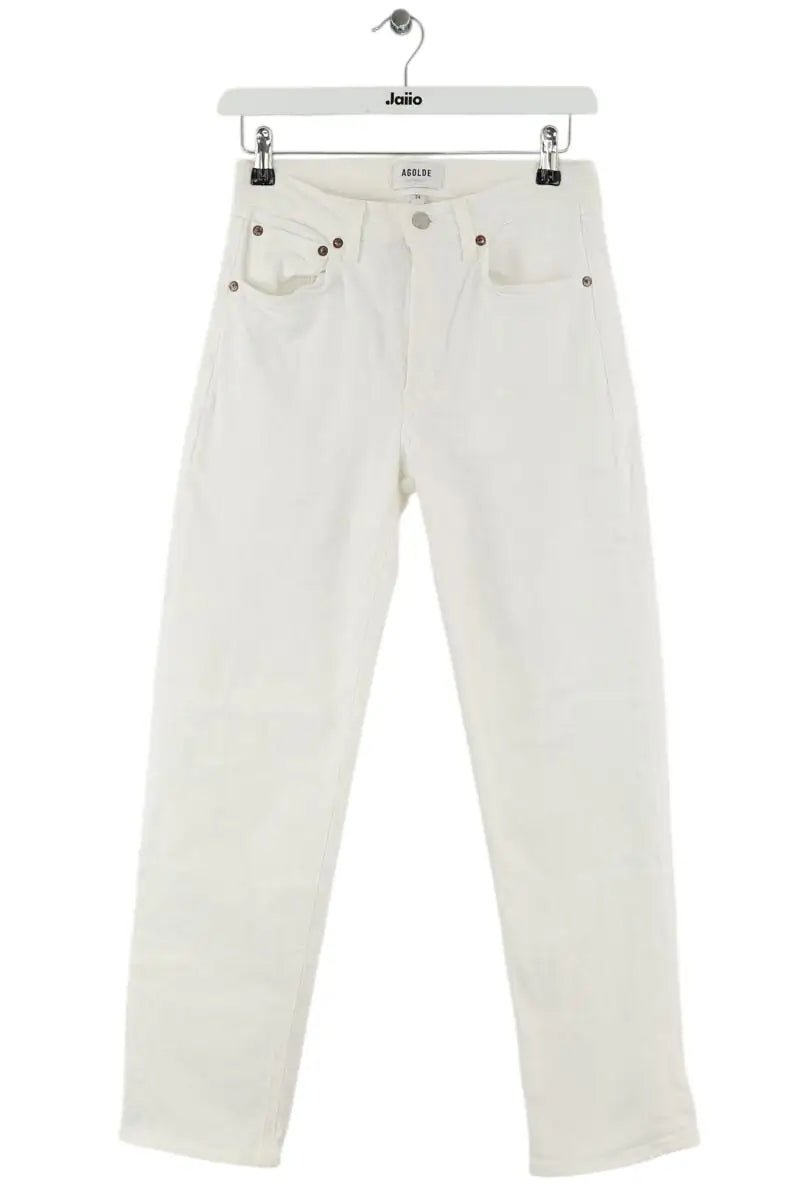 Jean droit Agolde Blanc en Coton, taille XS - Seconde Main