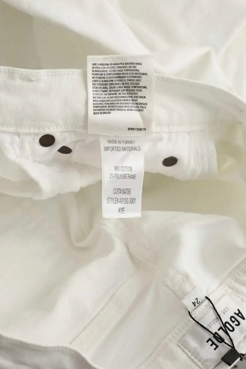Jean droit Agolde Blanc en Coton