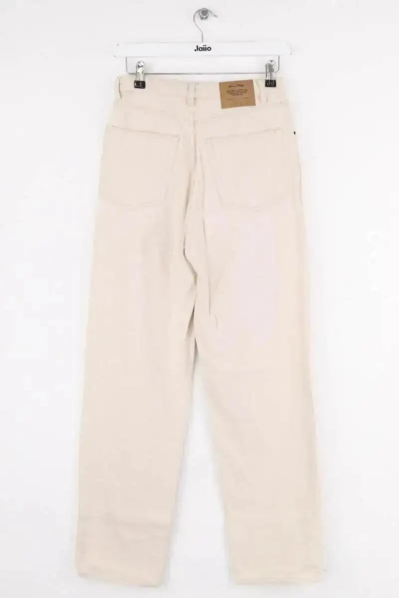 Jean droit American Vintage Beige en Coton