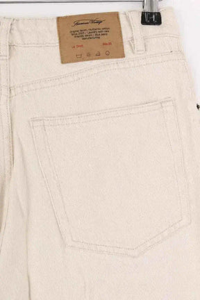 Jean droit American Vintage Beige en Coton