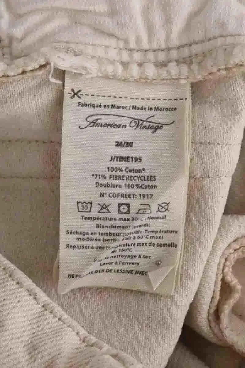 Jean droit American Vintage Beige en Coton