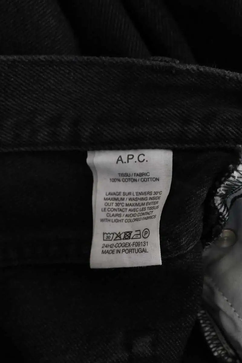 Jean droit APC Noir en Coton