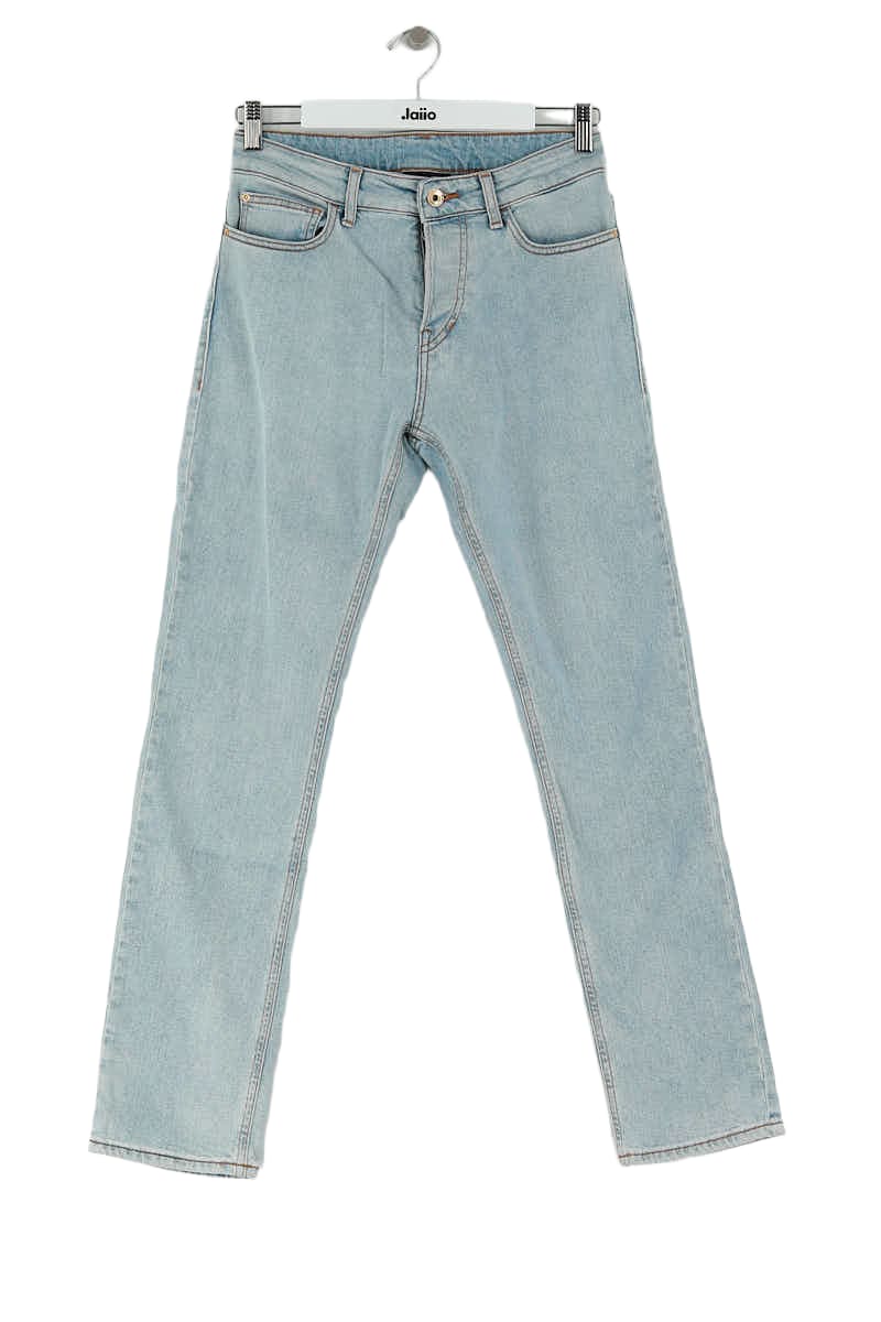 Jean droit Armani Bleu en Coton, taille S - Seconde Main