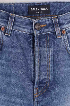 Jean droit Balenciaga Bleu en Coton