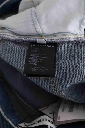 Jean droit Balenciaga Bleu en Coton