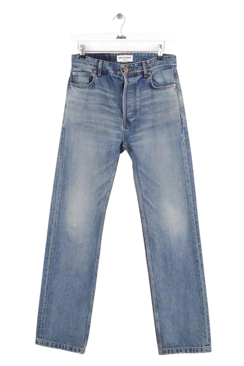 Jean droit Balenciaga Bleu en Coton, taille XS - Seconde Main