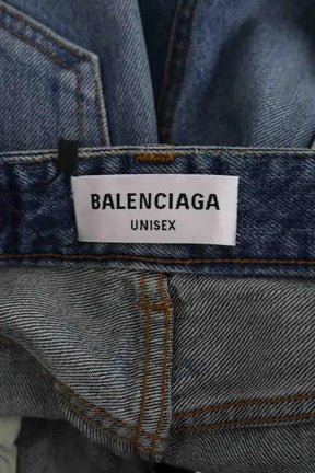 Jean droit Balenciaga Bleu en Coton