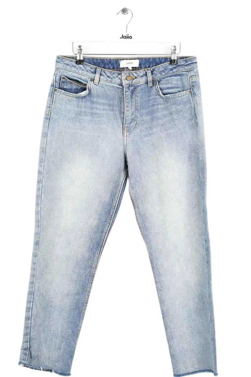Jean droit Ba&Sh Blanc en Coton, taille M - Seconde Main