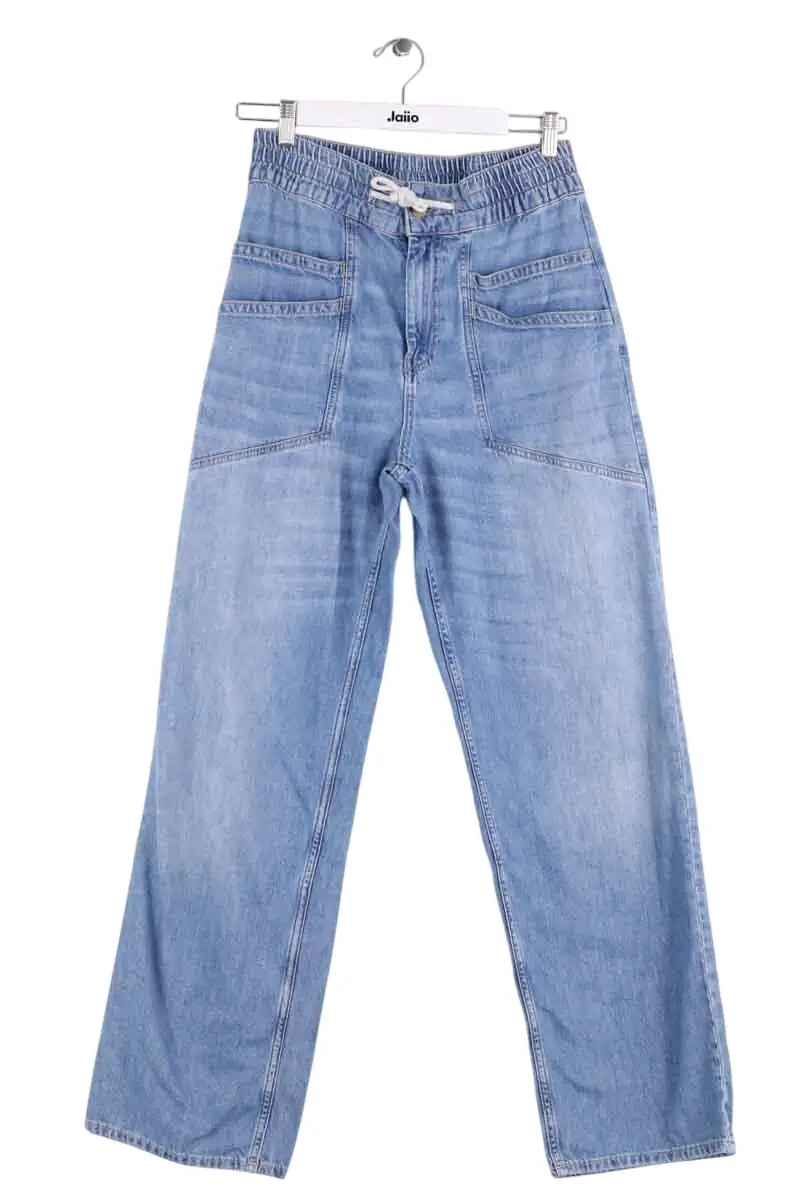 Jean droit Ba&Sh Bleu en Coton, taille L - Seconde Main