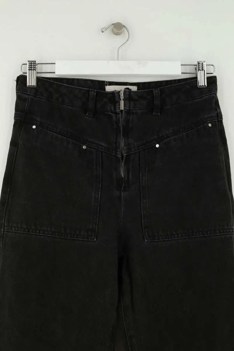 Jean droit Ba&Sh Noir en Coton