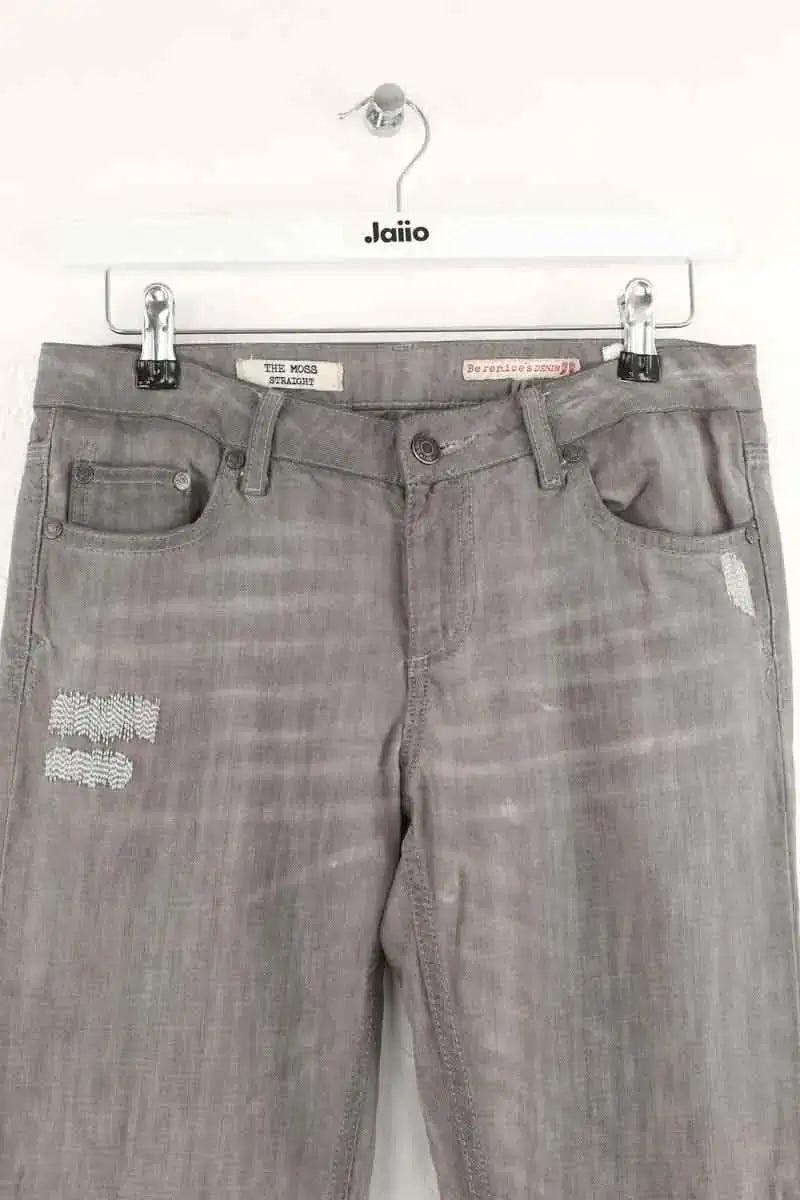 Jean droit Berenice The moss straight Gris en Coton