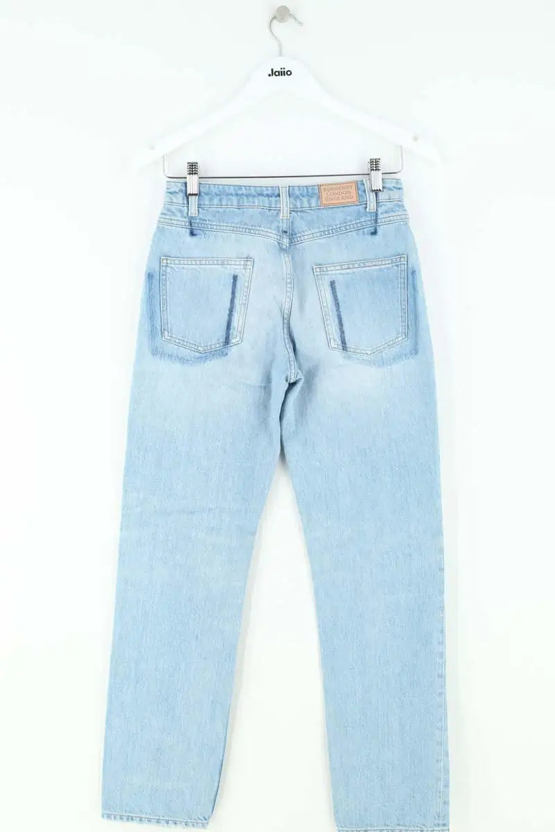 Jean droit Burberry Bleu en Coton