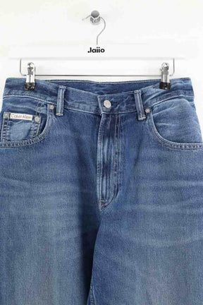 Jean droit Calvin Klein Barrel jean Bleu en Coton